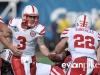 January 02 2011: Taylor Martinez #3 hands off to Rex Burkhead #22 during NCAA football Capital One Bowl between Nebraska and South Carolina at Florida Citrus Bowl Stadium, Orlando, Florida.