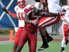 January 02 2011: Daimion Stafford #3 and Curenski Gilleylen #11, defend Jason Barnes #4 during NCAA football Capital One Bowl between Nebraska and South Carolina at Florida Citrus Bowl Stadium, Orlando, Florida.