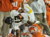 January 04 2011: Rashard Hall #31 and Andre Buie #13 in action during NCAA football Discover Orange Bowl between West Virginia and Clemson at Sun Life Stadium, Miami Florida.