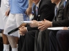 January 29th, 2012: North Carolina Tar Heels head coach Roy Williams before NCAA basketball game between the North Carolina Tar Heels and the Georgia Tech Yellow Jackets as part of Coaches Vs. Cancer, at The Dean E. Smith Center, Chapel HIll, NC.  UNC Players wore special pink Air Jordans.