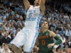January 10, 2012: Kendall Marshall #5 in action during NCAA Basketball game between the North Carolina Tarheels and University of Miami Hurricanes at The Dean E. Smith Center, Chapel HIll, NC.