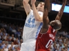 January 26th, 2012: North Carolina Tar Heels forward Tyler Zeller #44 and North Carolina State Wolfpack center DeShawn Painter #0 in action during NCAA basketball game between the North Carolina Tar Heels and the North Carolina State Wolfpack at The Dean E. Smith Center, Chapel HIll, NC.