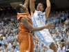December 21, 2011: James McAdoo #43 and Julien Lewis #0in action during NCAA Basketball game between the North Carolina Tarheels and Texas Longhorns at The Dean E. Smith Center, Chapel HIll, NC.