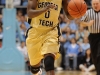 January 29th, 2012: Georgia Tech Yellow Jackets guard Mfon Udofia #0 during NCAA basketball game between the North Carolina Tar Heels and the Georgia Tech Yellow Jackets as part of Coaches Vs. Cancer, at The Dean E. Smith Center, Chapel HIll, NC.  UNC Players wore special pink Air Jordans.